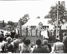 RVH001 Inauguration ceremony for Village Hall gates in 1948